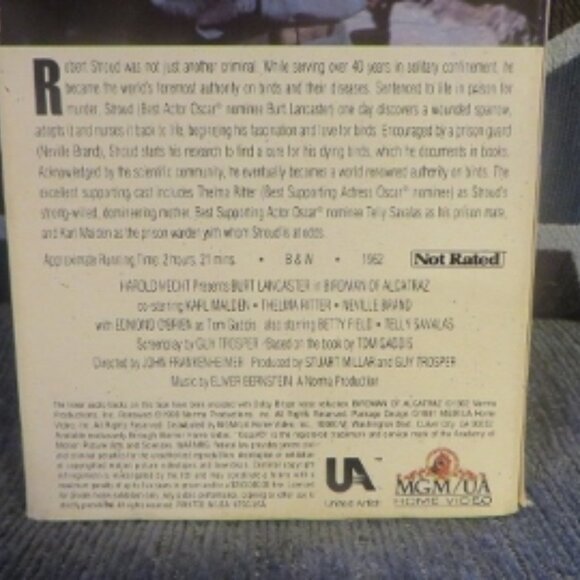 BIRDMAN OF ALCATRAZ - 1962 - VHS (1990 Release) - Picture 8 of 9